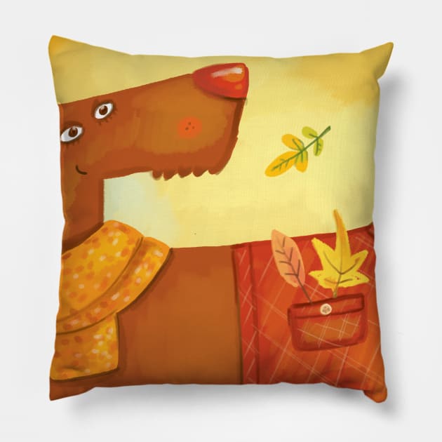 Autumn Dog Pillow by TeesByKimchi