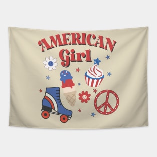 Vintage American Girl 4th Of July Tapestry