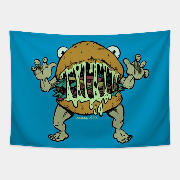 Monster burger Tapestry by DonovanAlex