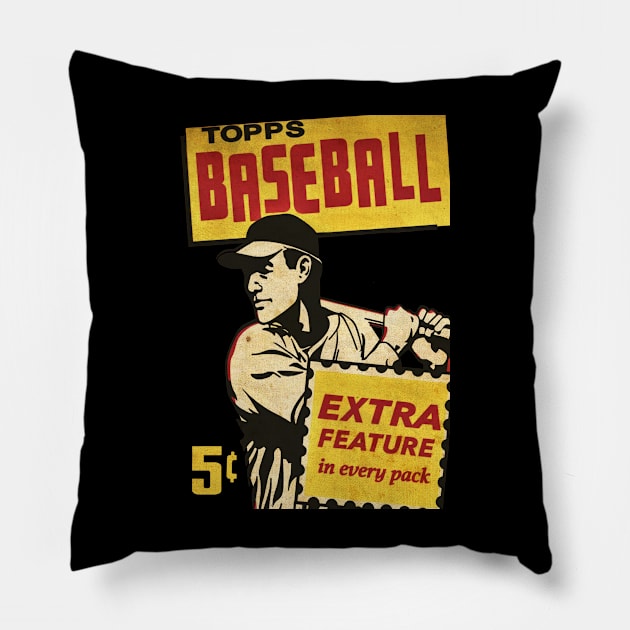 VINTAGE BASEBALL - BASEBALL TOPPS 1987 EXTRA Pillow by kedaiadon