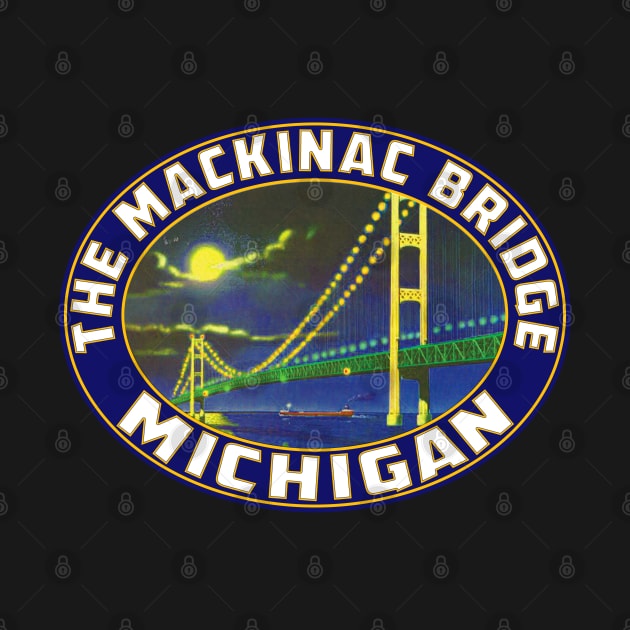 Mackinac Island Bridge Michigan Vintage by TravelTime