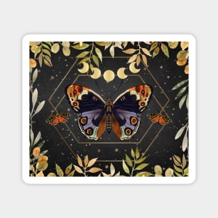 Mystic Botanical Butterfly Scene 4 Magnet