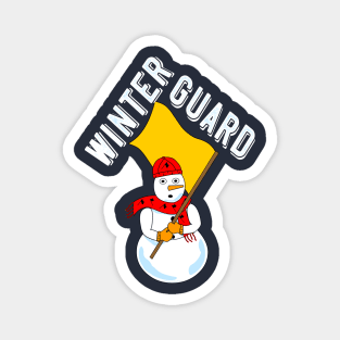 Winter Guard Snowman Rough White Text Magnet