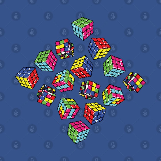 Test Signal Rubik's Cube Pixel Art Pattern by Fun Funky Designs