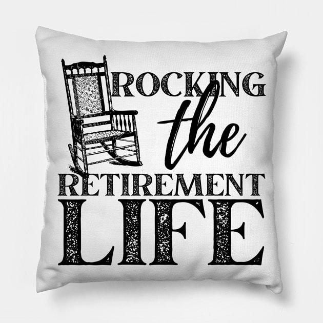 Rocking The Retirement Life Chair Design Pillow by pingkangnade2@gmail.com