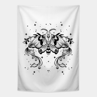 B&W MOTH ART Tapestry