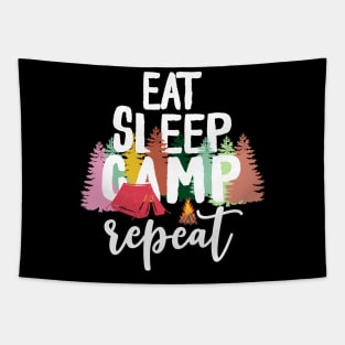 Eat sleep camp repeat Tapestry