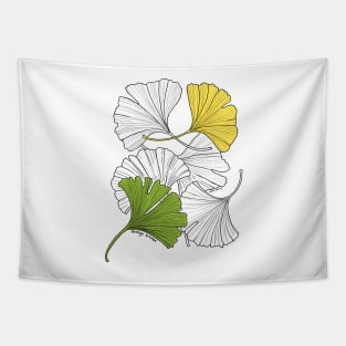 Ginkgo Leaves-gray Tapestry