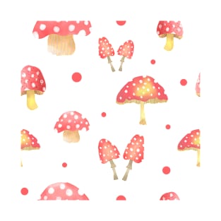 Red mushroom pattern T-Shirt