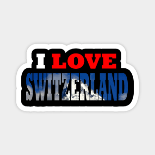 I Love Switzerland Snow Capped Mountain Magnet