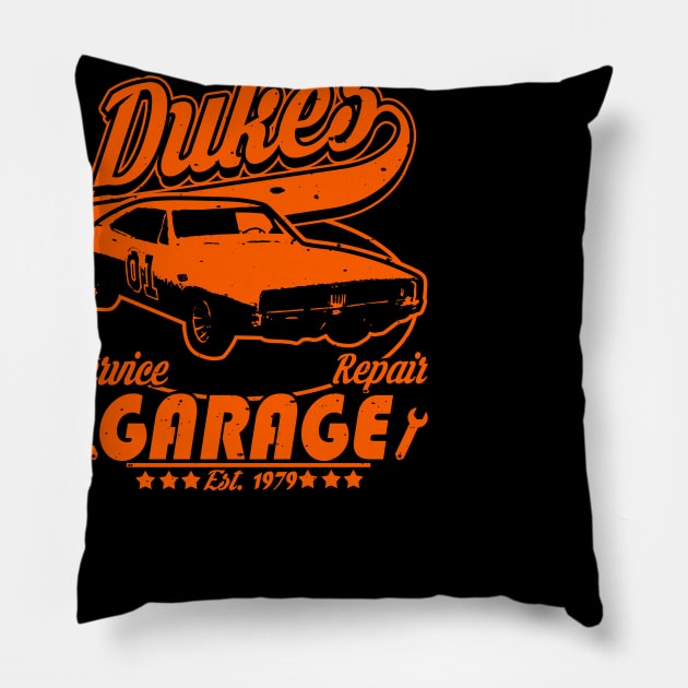 Dukes Garage Pillow by absolemstudio