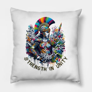 Strength in Unity: Graffiti Warrior Art Pillow