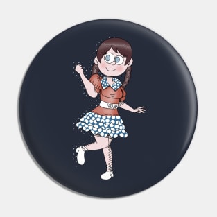 American Girl Wearing Pretty Patriotic Polka Dot Dress Pin