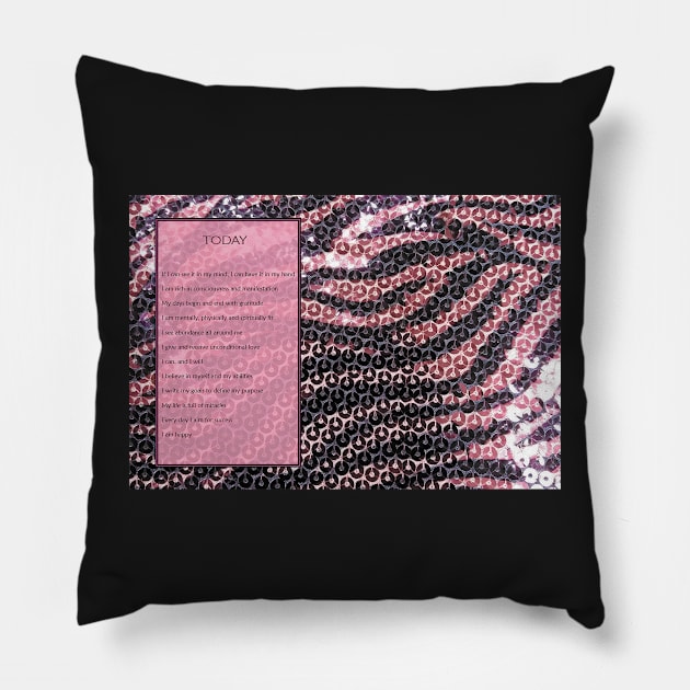 Photographic Image of Pink Zebra Sequins Pillow by CrazyCraftLady