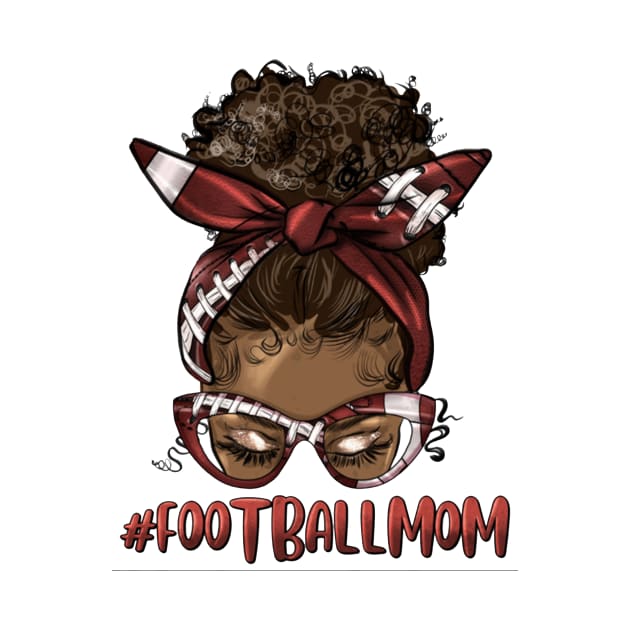 Afro Messy Bun Football Mom by Jenna Lyannion