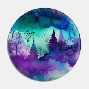 Aurora Borealis Ombre Watercolor Pin