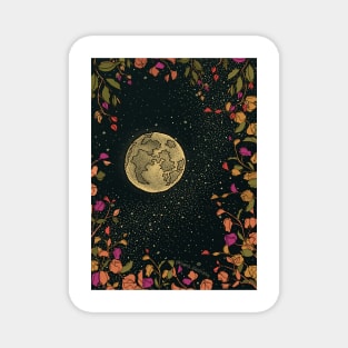 Flower Full Moon Universe Magnet