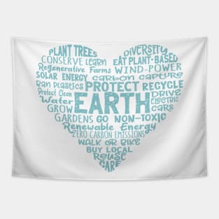 Heart Earth Word Cloud - Teal Tapestry