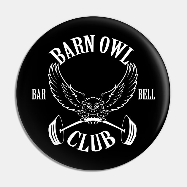 Barn Owl Barbell Club - White Pin by barnowlbarbellclub