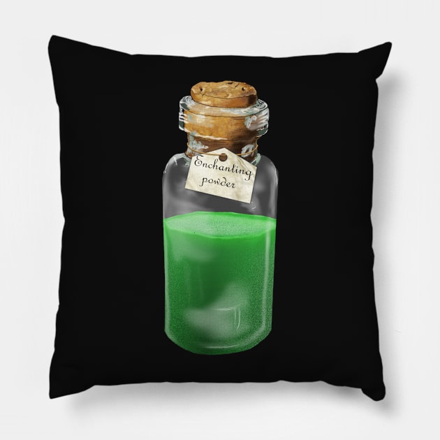 Enchanting Powder from the Lady of the Green Kirtle Pillow by drawnexplore