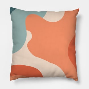 Colorful Retro Waves 1, Swirl Pillow