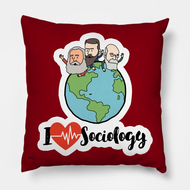 I Love Sociology Pillow by Cartoon