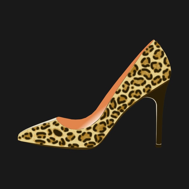 Leopard Print High Heel Shoe by DavidASmith