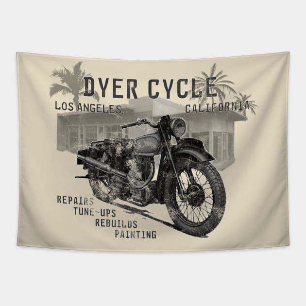 Dyer Cycle Classic Repair Tapestry by MotoGirl