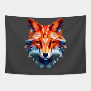Geometric fox head in triangle look Tapestry