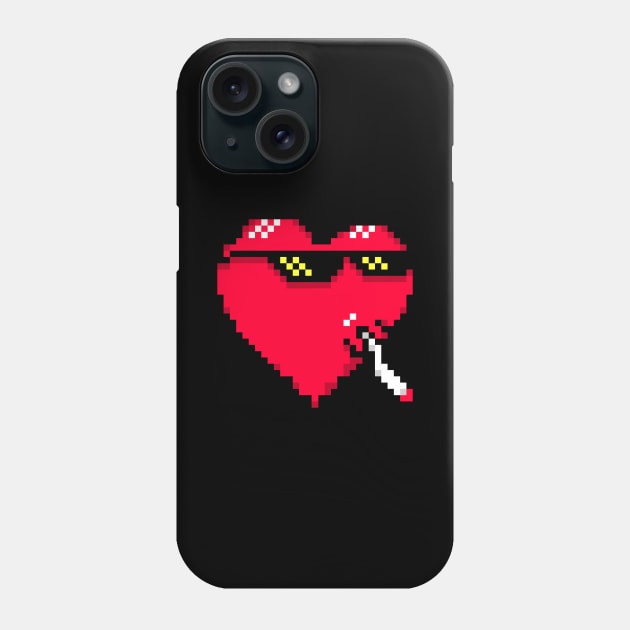 Red Heart with Meme Glasses Phone Case by Starart Designs