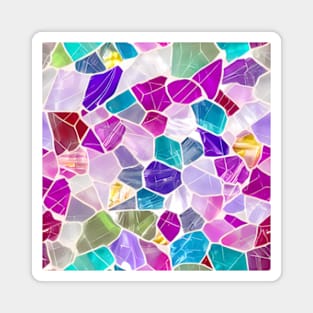 Abstract Marble, gems, precious stones, patchwork, colorful, geometrical,seamless patterns Magnet