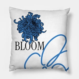 Bloom | blue flower peony Pillow