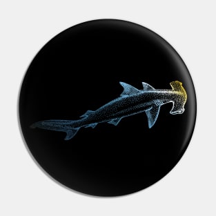 Beautiful Colors Swimming Hammerhead Shark Lovers Pin