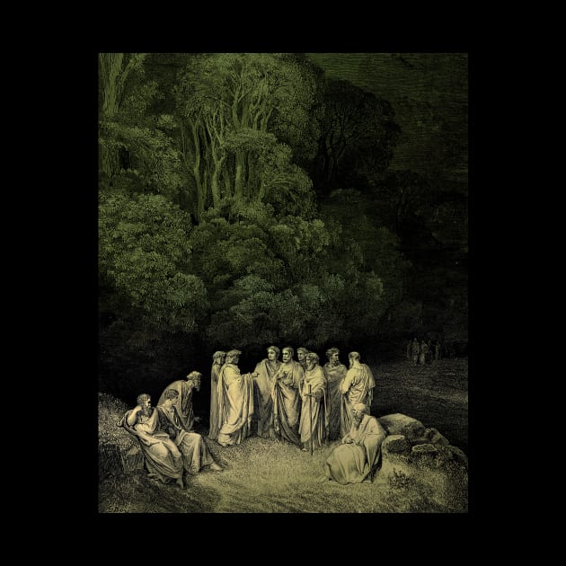 High Resolution Gustave Doré Illustration The Poets in Limbo Tinted by tiokvadrat