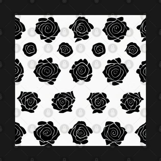 Black Roses Pattern by TrapperWeasel