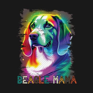 Colorful Beagle Mama Cute Dog Mom T-Shirt