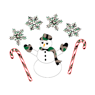 Holiday design, Camo Christmas, Snowman, snowmen T-Shirt