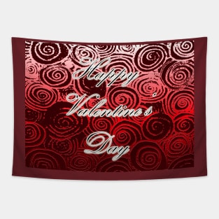 Happy Valentine's Day (Red Swirl) Tapestry