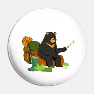 Waiting Caver Bear Pin