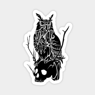 Owl and Skull Magnet