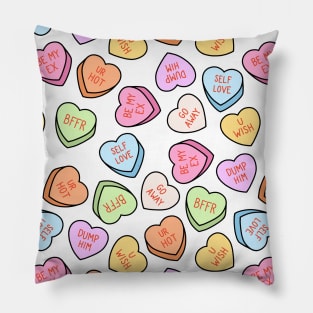 Dump Him Conversation Hearts - White Pillow