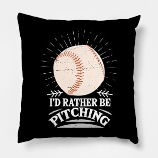 Retro I'd Rather Be Pitching Pillow