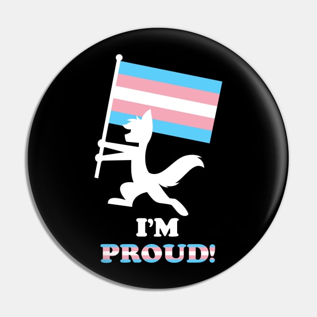 "I'M PROUD" Furry Trans Flag Pin by ShiOkami