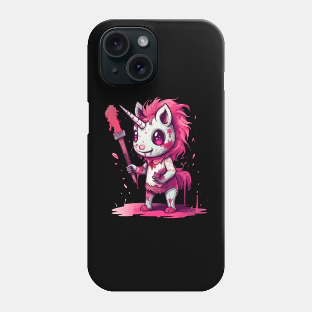 Undead Whimsy: Pink Zombie Unicorn Phone Case by MerlinArt