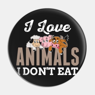 Cool Animal Friends Vegan Vegetarian gift Pin