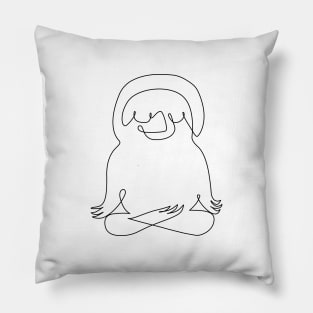 One Line Sloth Easy Pose Pillow