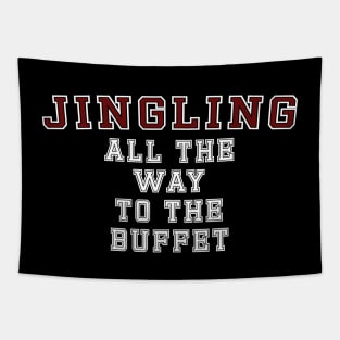 Jingling all the way to Christmas Buffet - Funny Tapestry