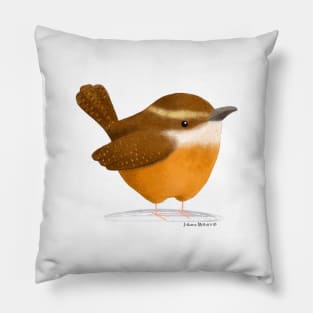 Carolina Wren Bird Pillow