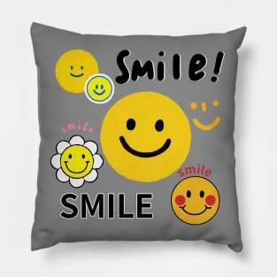 smile,smiley face pattern, oil paintng Pillow