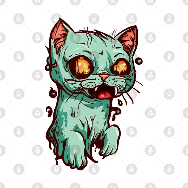 Zombie Cat by KilkennyCat Art